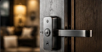 Cerradura moderna de puerta residencial
